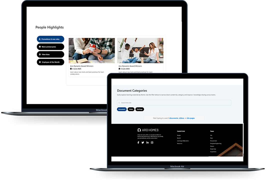 SharePoint Intranet — Aro Homes